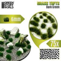 Grass TUFTS - 6mm self-adhesive - 75x Dark Green 10668
