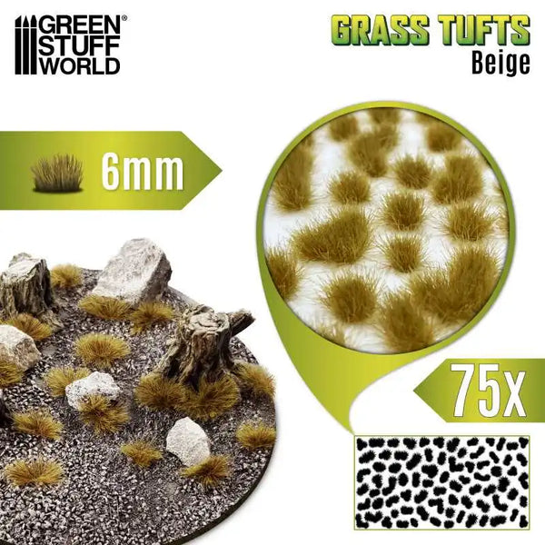 Grass TUFTS - 6mm self-adhesive - BEIGE 10671