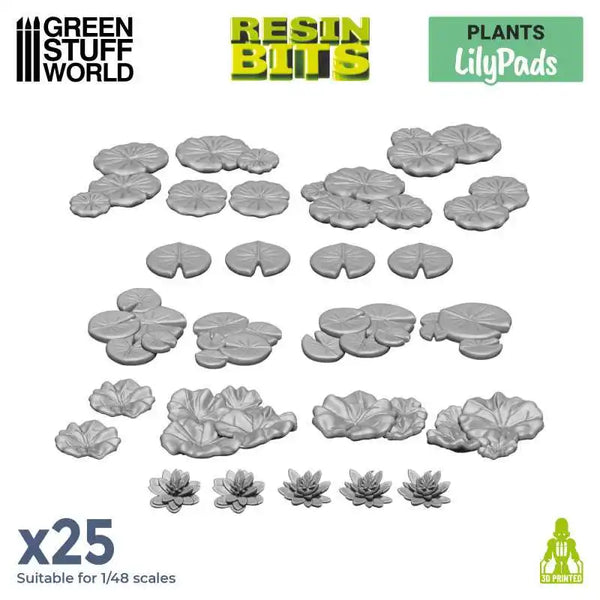 LILY PADS Plants 25x - 3D printed set 11616