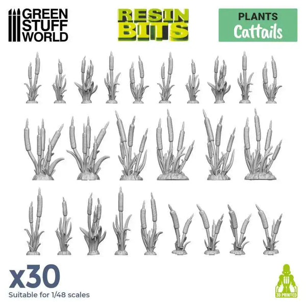 CATTAILS Plants 30x - 3D printed set 11626