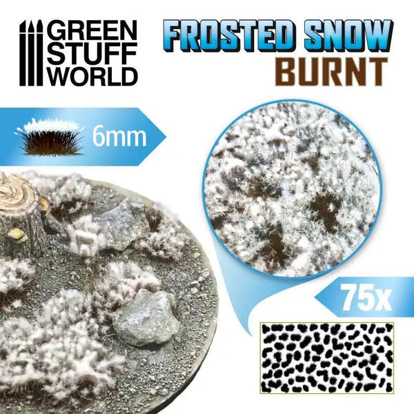 Shrubs TUFTS - 6mm self-adhesive - FROSTED SNOW -  BURNT 11787