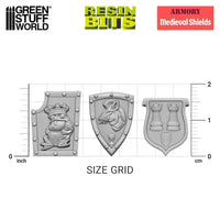 3D printed set - Old World Medieval Shields 12x 12789