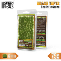 Grass TUFTS - 12mm self-adhesive - 75x - Realistic Green 12939