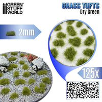 Green Stuff World  Static Grass Tufts 2 mm - Dry Green 12947