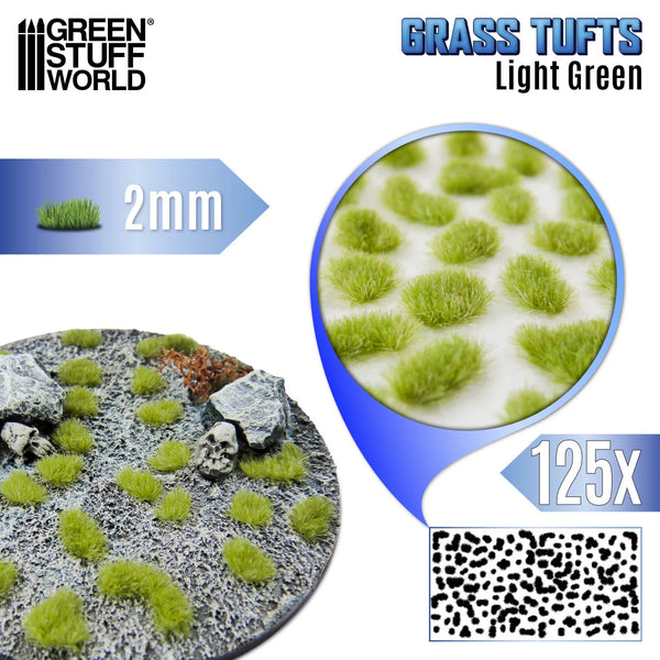 Green Stuff World Static Grass Tufts 2 mm - Light Green 12949
