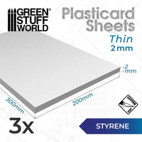 Styrene sheets 2 mm Pack x3 13226