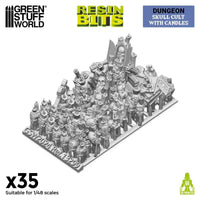 3D printed set - Skull Cult with candles 1:48 13299