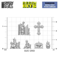 3D printed set - Skull Cult with candles 1:48 13299