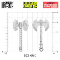 3D printed set - Two Handed Dwarf Axes 13301