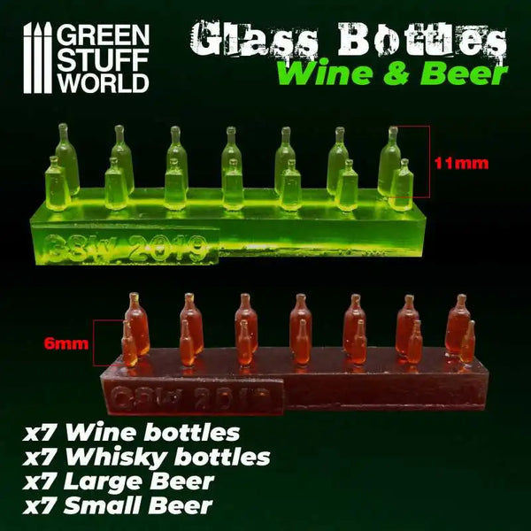 Wine and Beer Bottles 4x7 Resin Set 2200