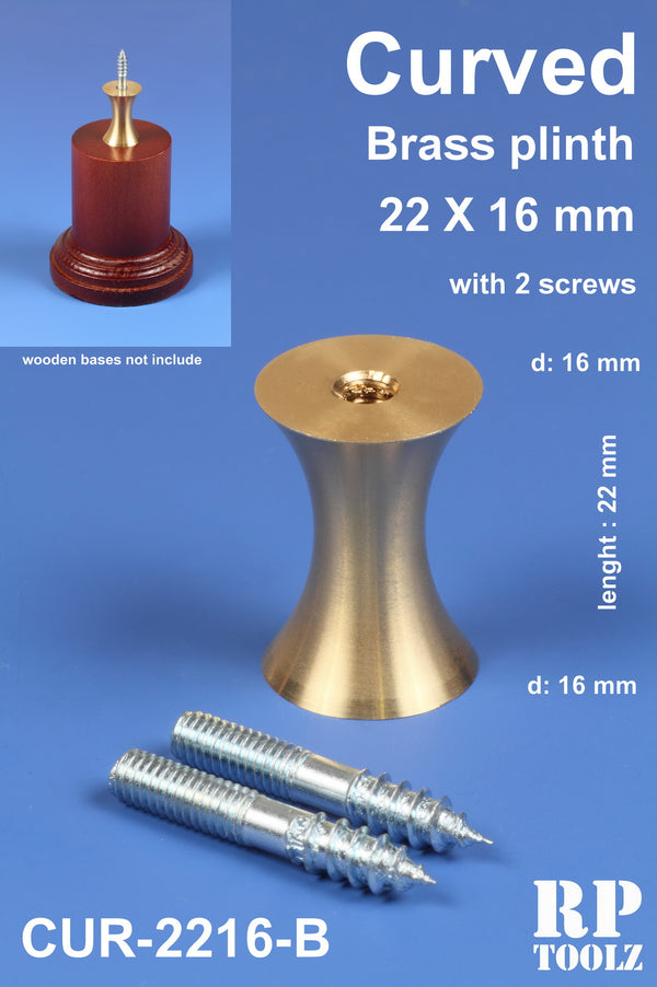 Curved brass plinth 22x16 mm CUR-2216B RP Toolz