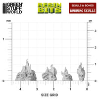 30x Resin Burning Skulls 1:48-1:35 1498
