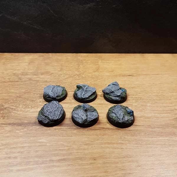 Slate 25mm Round Bases 6 stuks