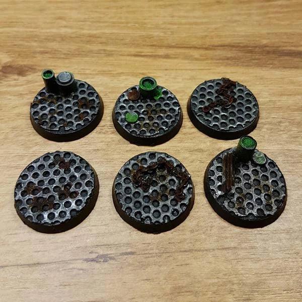 Factory Floor 25mm 40K Round Bases 6 stuks