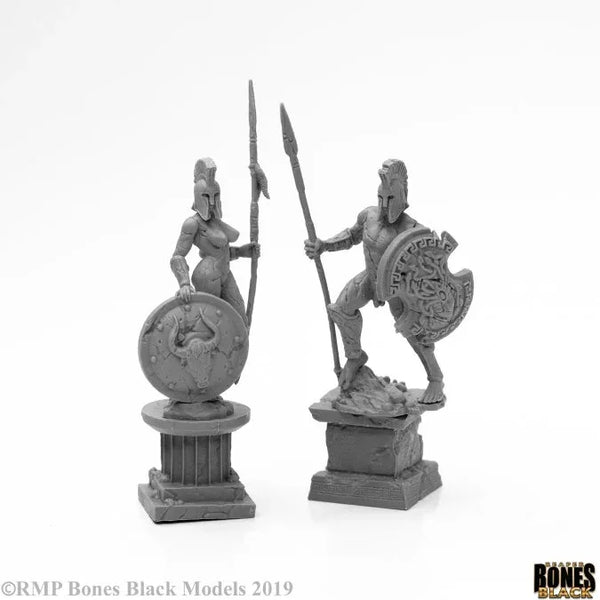 Amazon and Spartan Living Statues (Stone) 44127