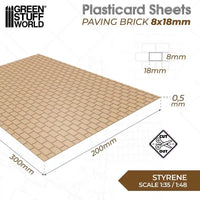 Plasticard Straatsteen Structuurplaat 8x18mm 5056