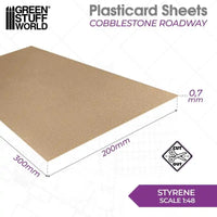Plasticard Geplaveide rijbaan Cobblestone getextureerde plaat 5058