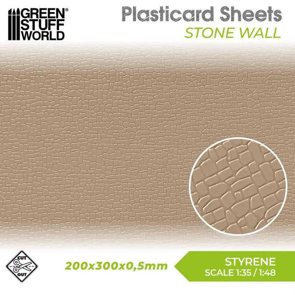 Plasticard Getextureerde plaat met stenen muur 5059