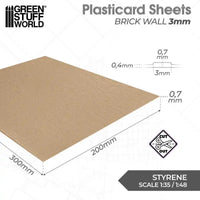 ABS Plasticard - Brick Walls 3mm Textured Sheet - 5060