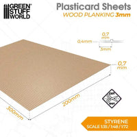 Plasticard Getextureerde plaat met houten planken 5063