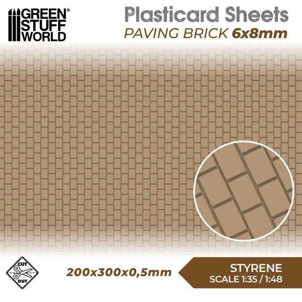 Plasticard Straatsteen Structuurplaat 6x8mm 5066