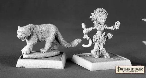 Lini Iconic Gnome Druid and Droogami Snow Leopard 60020 (metal)