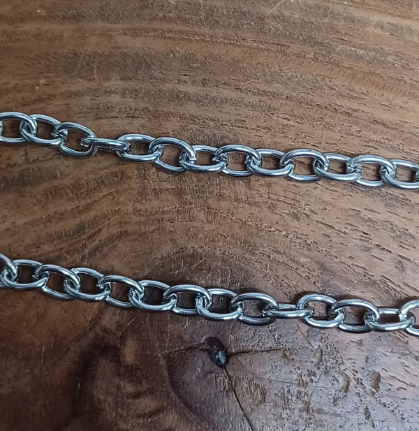 Schakel Ketting Zilver kleur  plm 7 mm 1 mtr