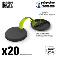 Plastic Bases - Round 25 mm 20 stuks 9821