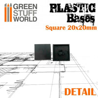 Vierkante Bases Leeg 20x20mm Bases 20 stuks 9830