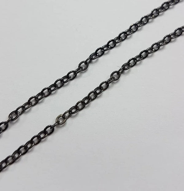 Schakel Ketting Gun Metal Black 1.5 mm 1 mtr