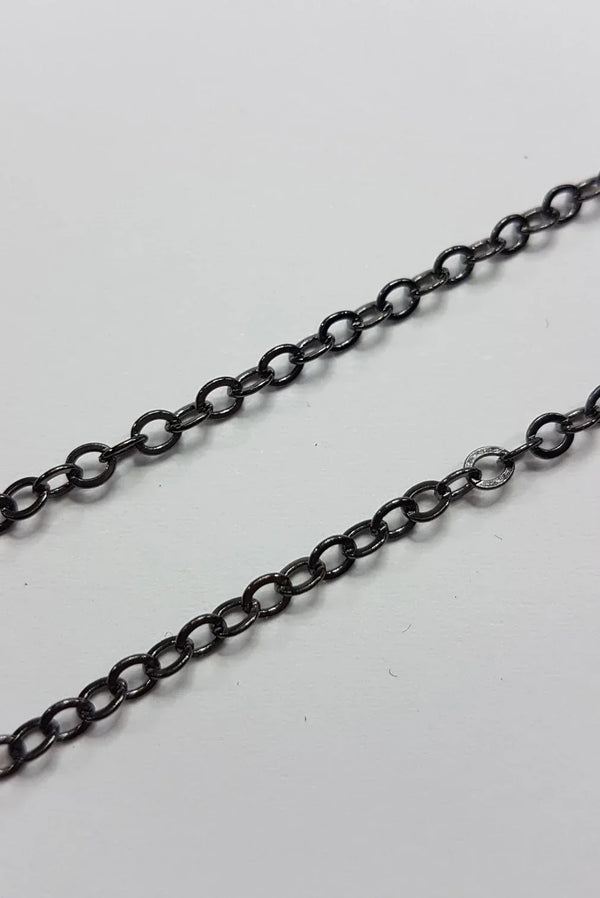 Schakel Ketting Gun Metal Black 2.5 mm 5 mtr