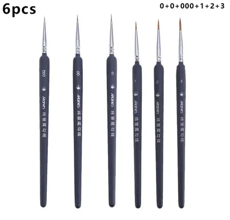 Maries Set Penselen Nylon 6 stuks 000/00/0/1/2/3