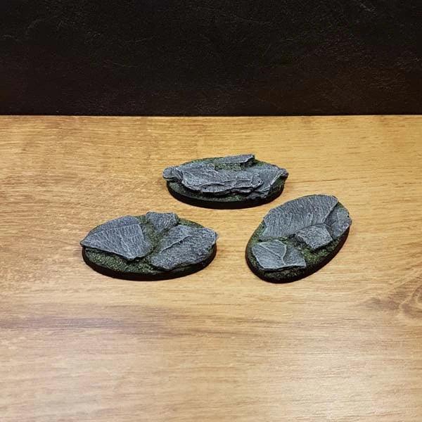 Slate 60mm Oval Base 3 stuks